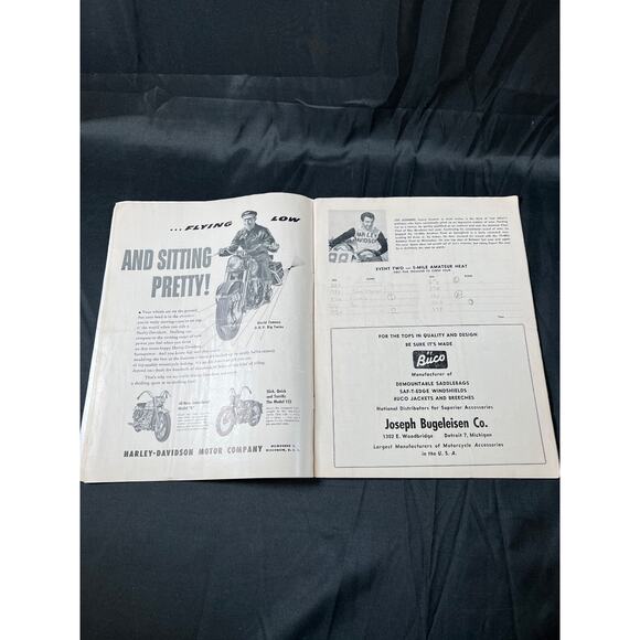 NATIONAL CHAMPIONSHIP MOTORCYCLE RACES SAN MATEO CALIFORNIA 1952 VINTAGE BOOK - Picture 4 of 12